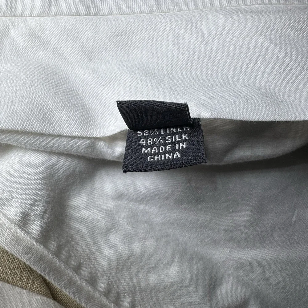 Palm Beach Collections Silk & Linen Trouser Pants Beige Pleated Men 34x29 NWT